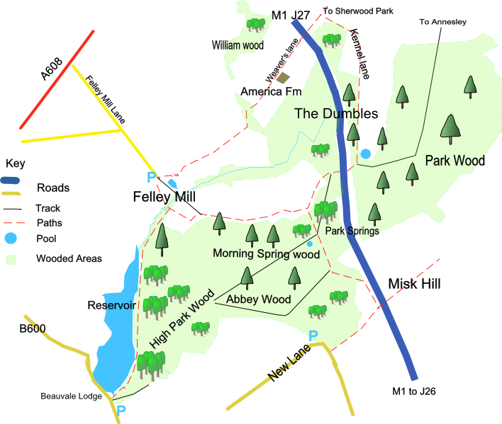 sketchmap of Moorgreen area