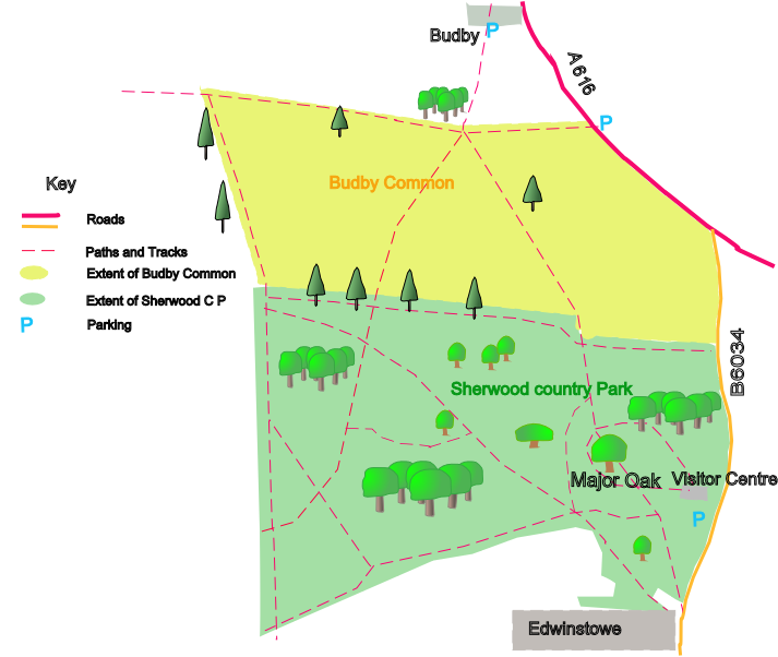 Map of Sherwood Country Park