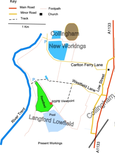 Map of the Collingham area